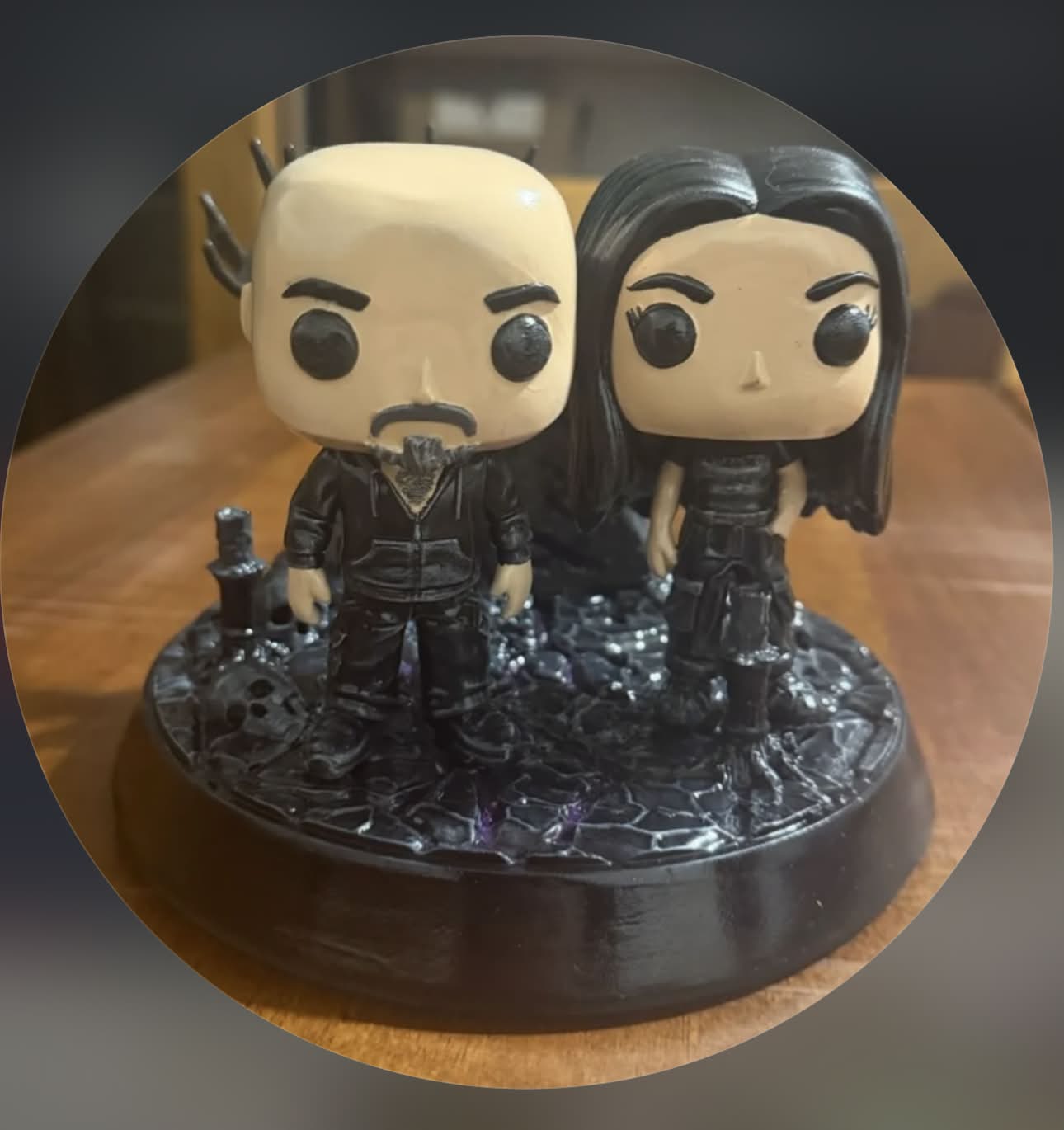 Cake topper Funko Pop personalizzato coppia gothic