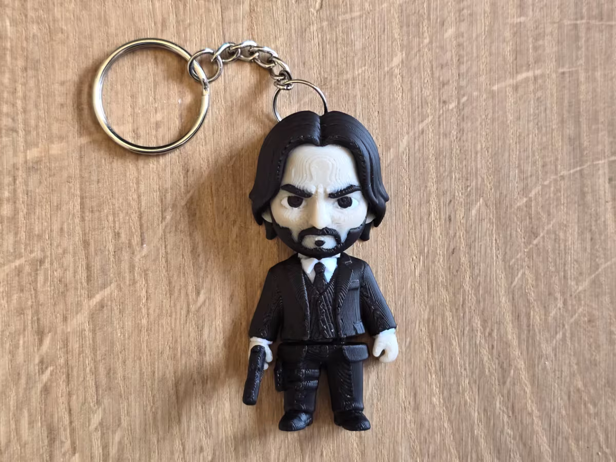 Portachiavi John Wick chibi stampato in 3D