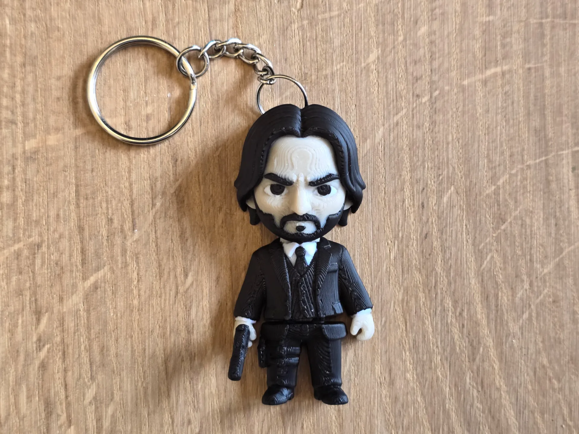 Portachiavi John Wick chibi stampato in 3D