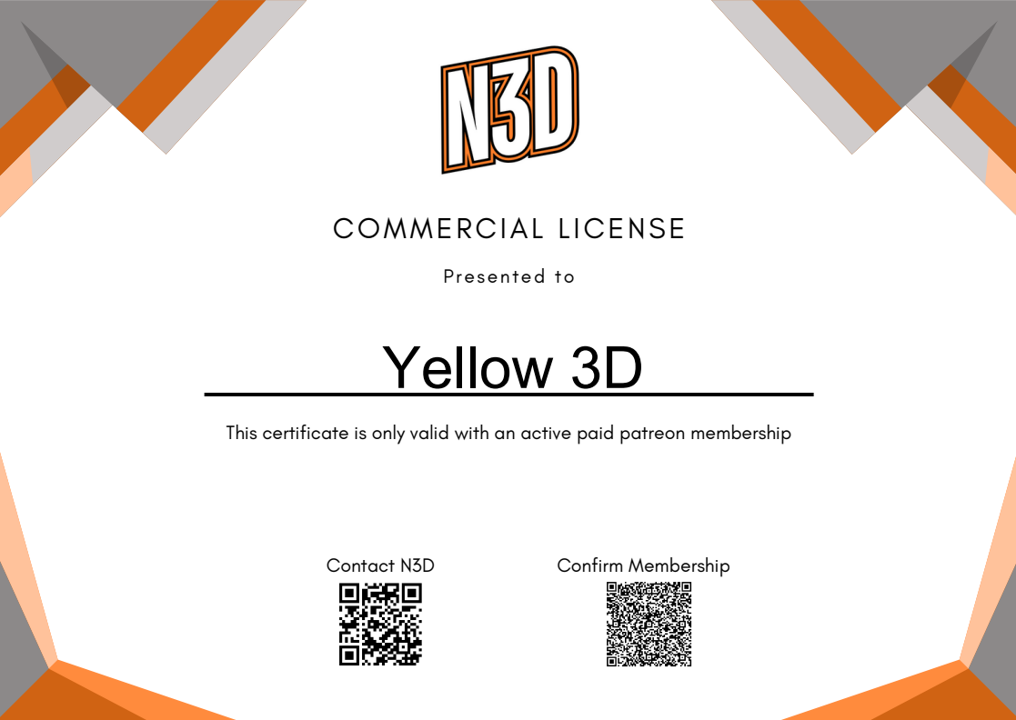 N3D commercial license issued to Yellow 3D